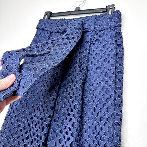 J.Crew Tie Waist Eyelet Pants Elastic Pull On Lined Trouser Pants Womens - Picture 6 of 10